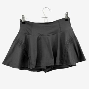 FP Movement Free People Women Black Check Out My Topspin Skort Activewear Size M